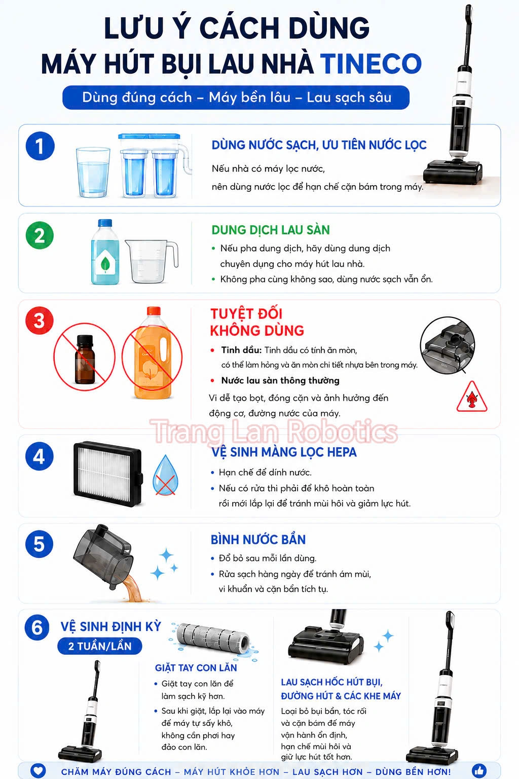 Hướng dẫn sử dụng Cây lau nhà Tinenco S7 steam